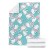 Floral Swan Pattern Print Blanket-grizzshop