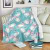 Floral Swan Pattern Print Blanket-grizzshop