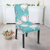 Floral Swan Pattern Print Chair Cover-grizzshop