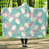 Floral Swan Pattern Print Hooded Blanket-grizzshop