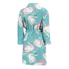 Floral Swan Pattern Print Men Long Robe-grizzshop