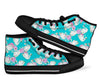 Floral Swan Pattern Print Men Women's High Top Shoes-grizzshop