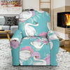 Floral Swan Pattern Print Recliner Cover-grizzshop