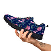 Floral Sweet Pea Print Pattern Black Sneaker-grizzshop