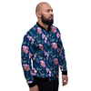 Floral Sweet Pea Print Pattern Men's Bomber Jacket-grizzshop