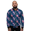 Floral Sweet Pea Print Pattern Men's Bomber Jacket-grizzshop