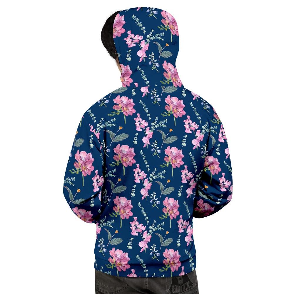 Floral Sweet Pea Print Pattern Men's Hoodie-grizzshop