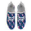 Floral Sweet Pea Print Pattern White Athletic Shoes-grizzshop