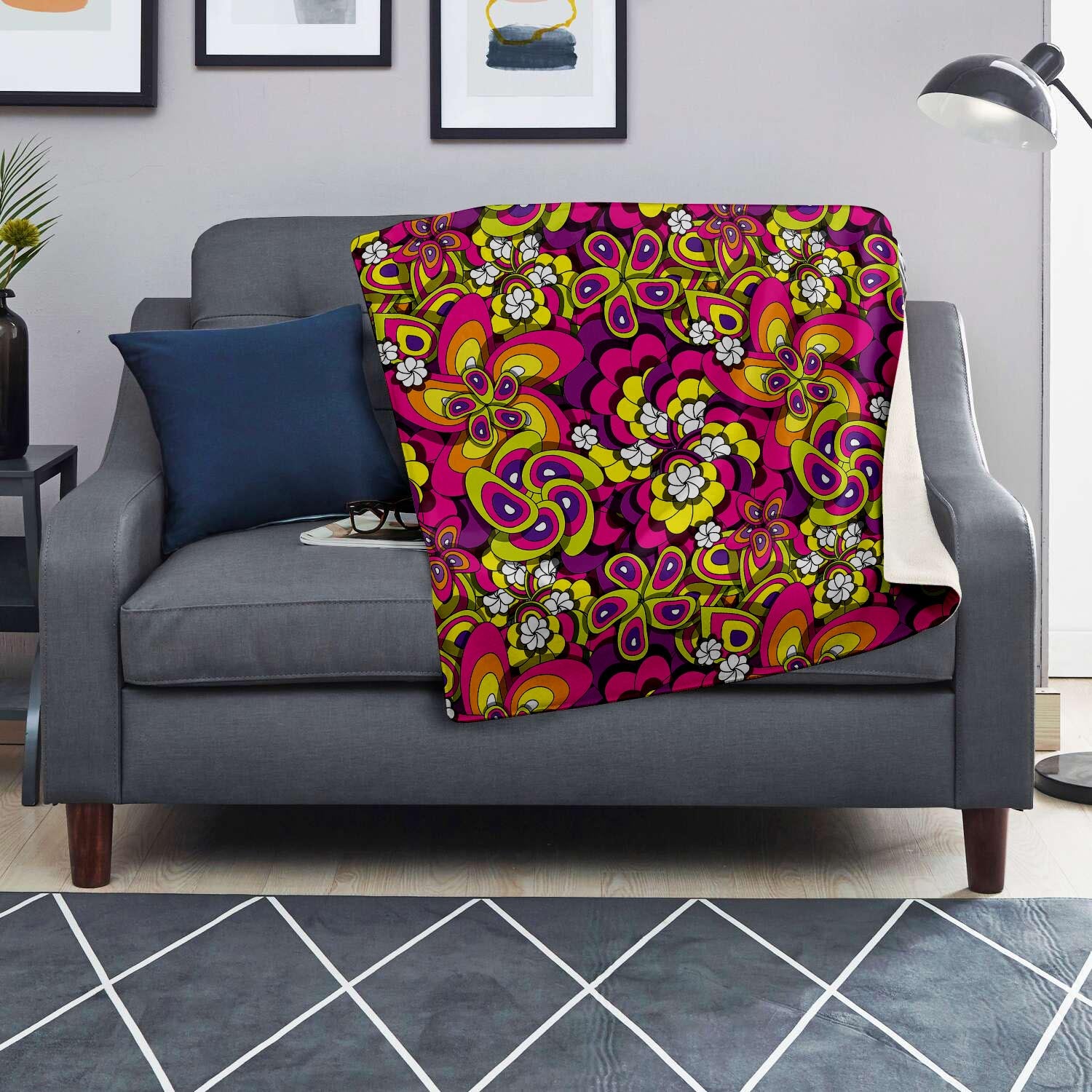 Floral Trippy Blanket-grizzshop