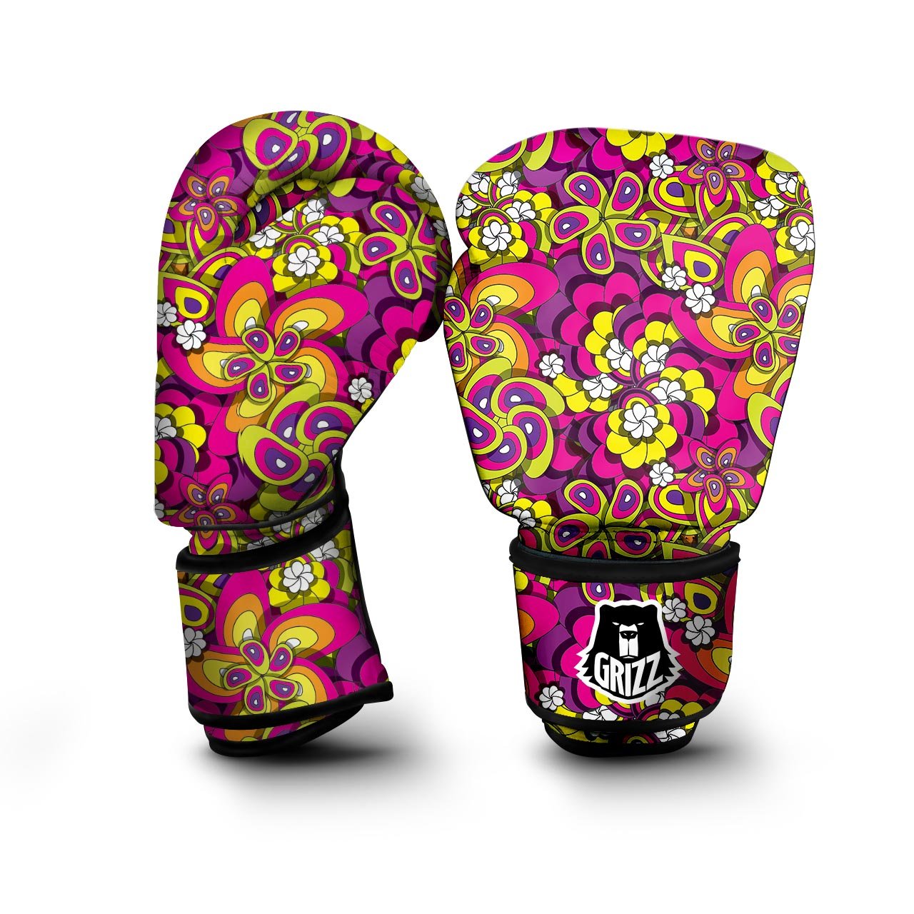 Floral Trippy Boxing Gloves-grizzshop