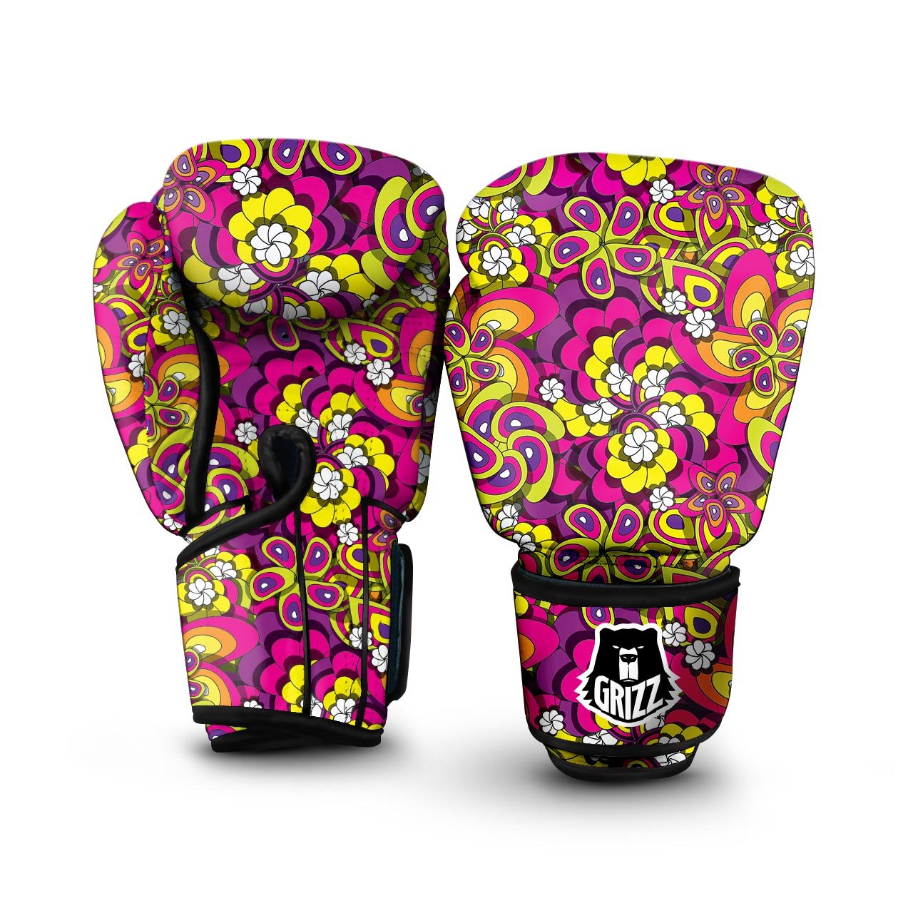 Floral Trippy Boxing Gloves-grizzshop