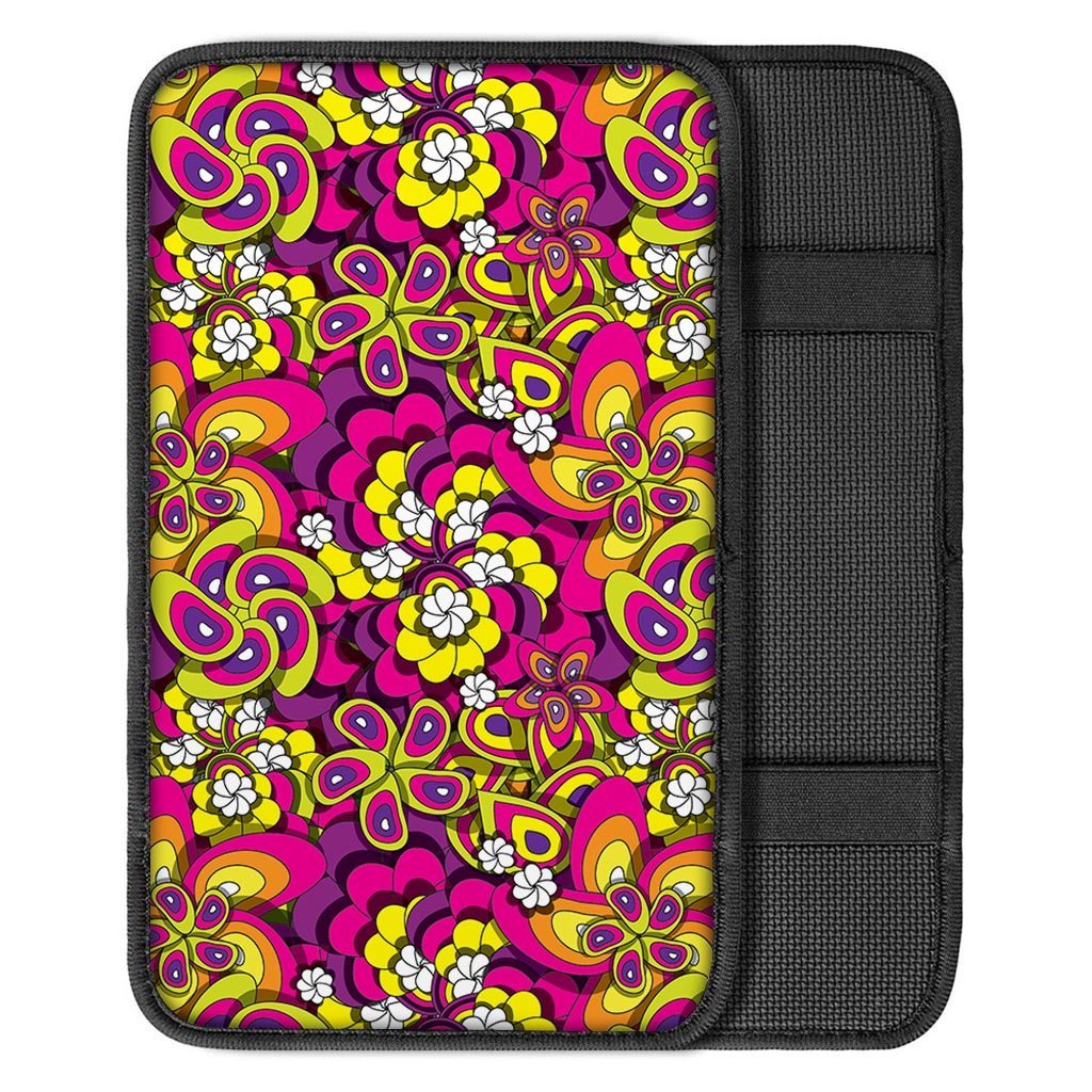 Floral Trippy Car Console Cover-grizzshop