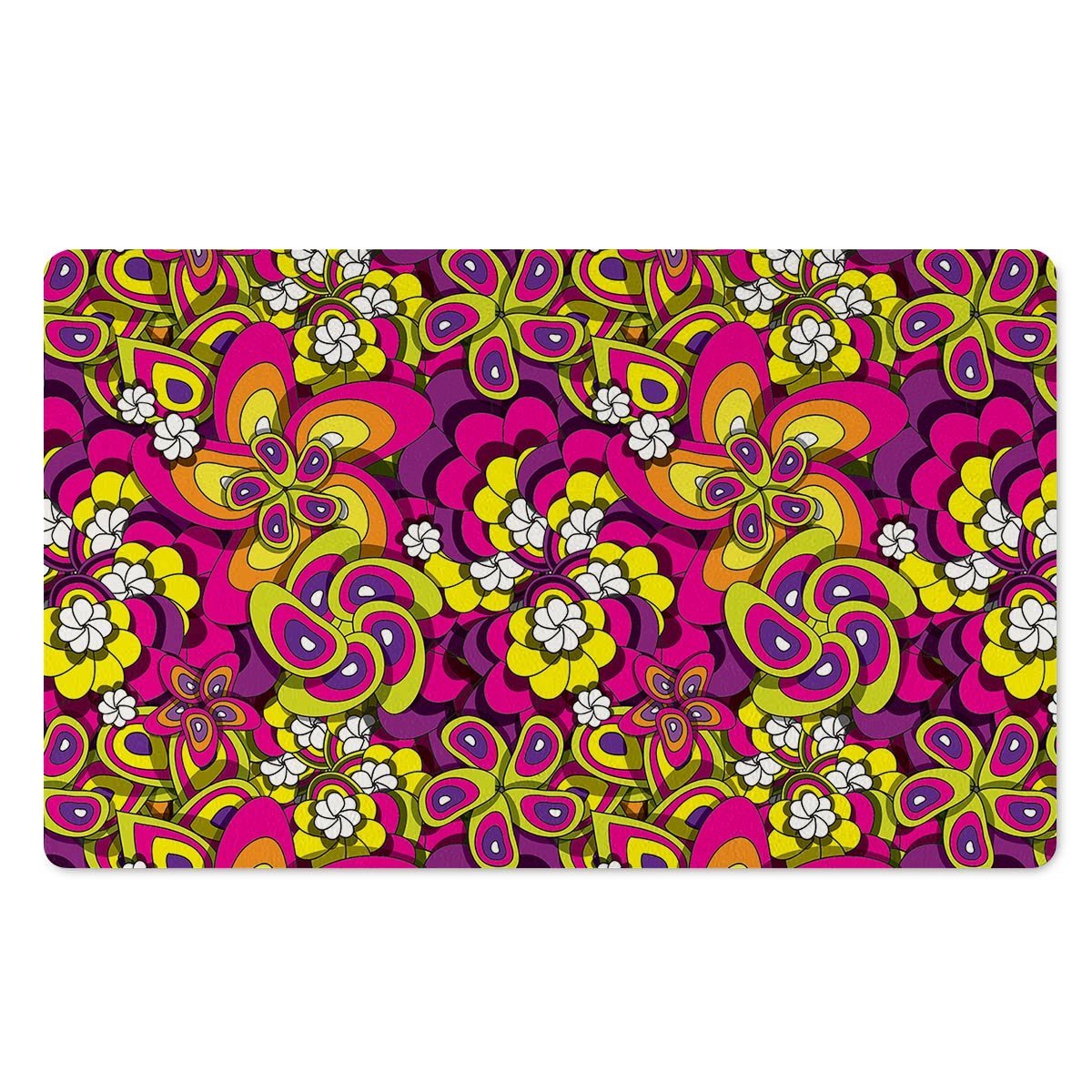 Floral Trippy Door Mat-grizzshop