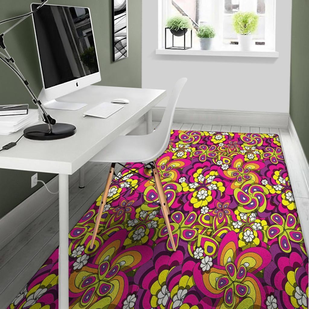 Floral Trippy Floor Mat-grizzshop