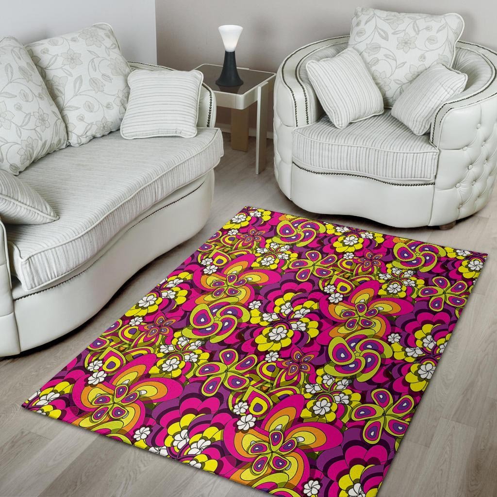 Floral Trippy Floor Mat-grizzshop