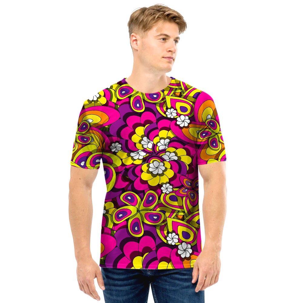 Floral Trippy Men T Shirt-grizzshop