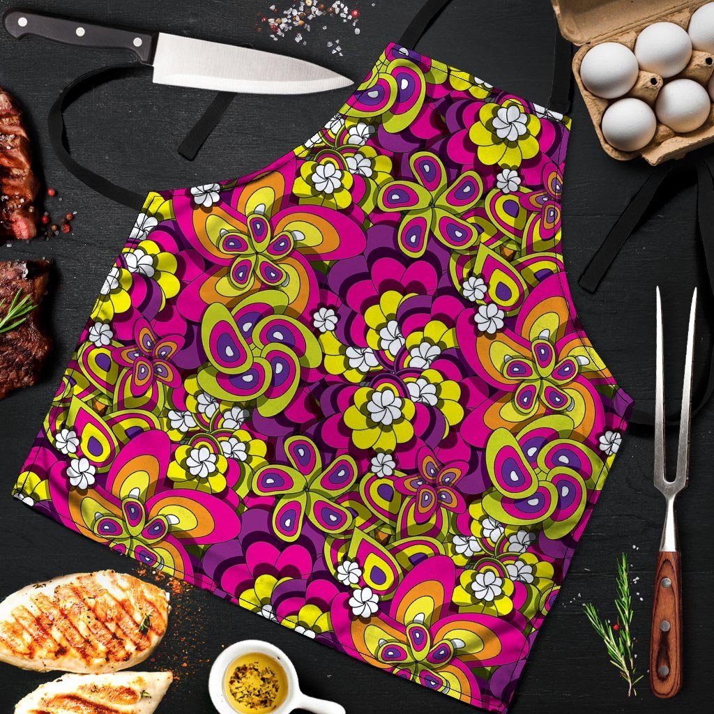 Floral Trippy Men's Apron-grizzshop