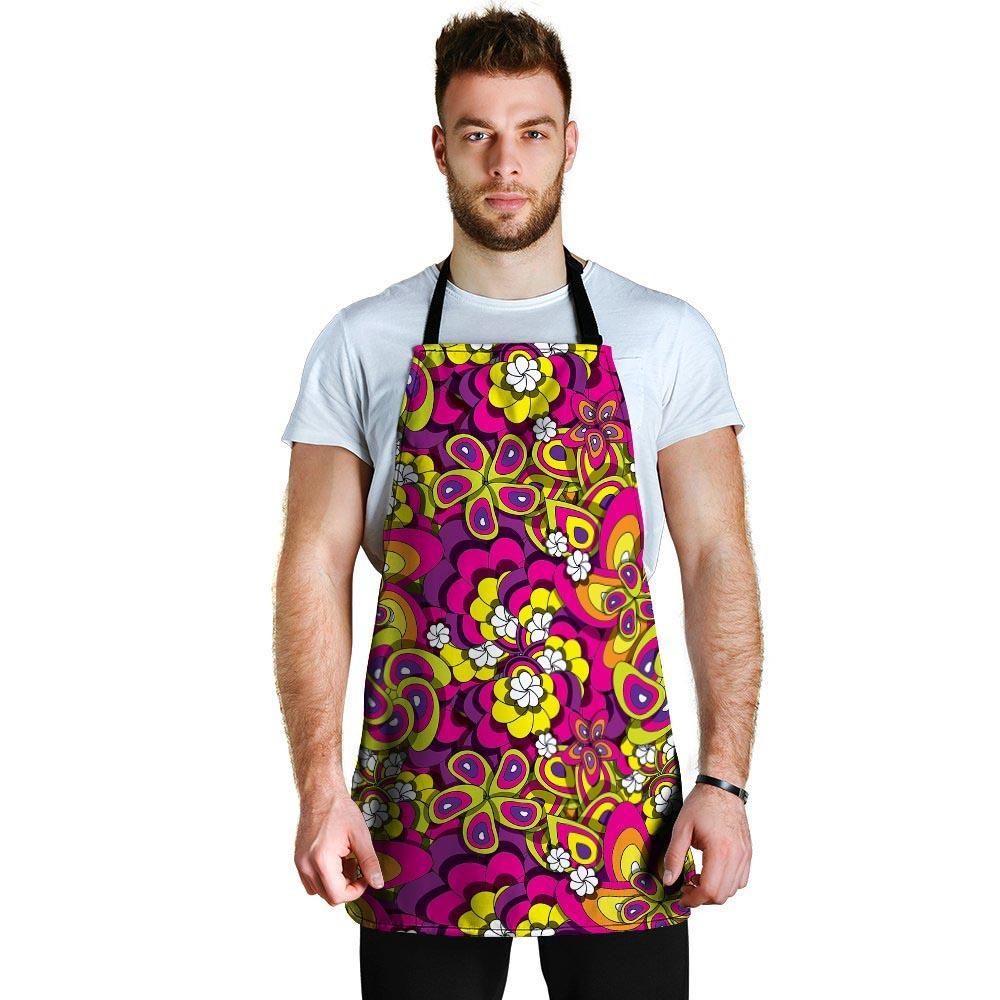 Floral Trippy Men's Apron-grizzshop