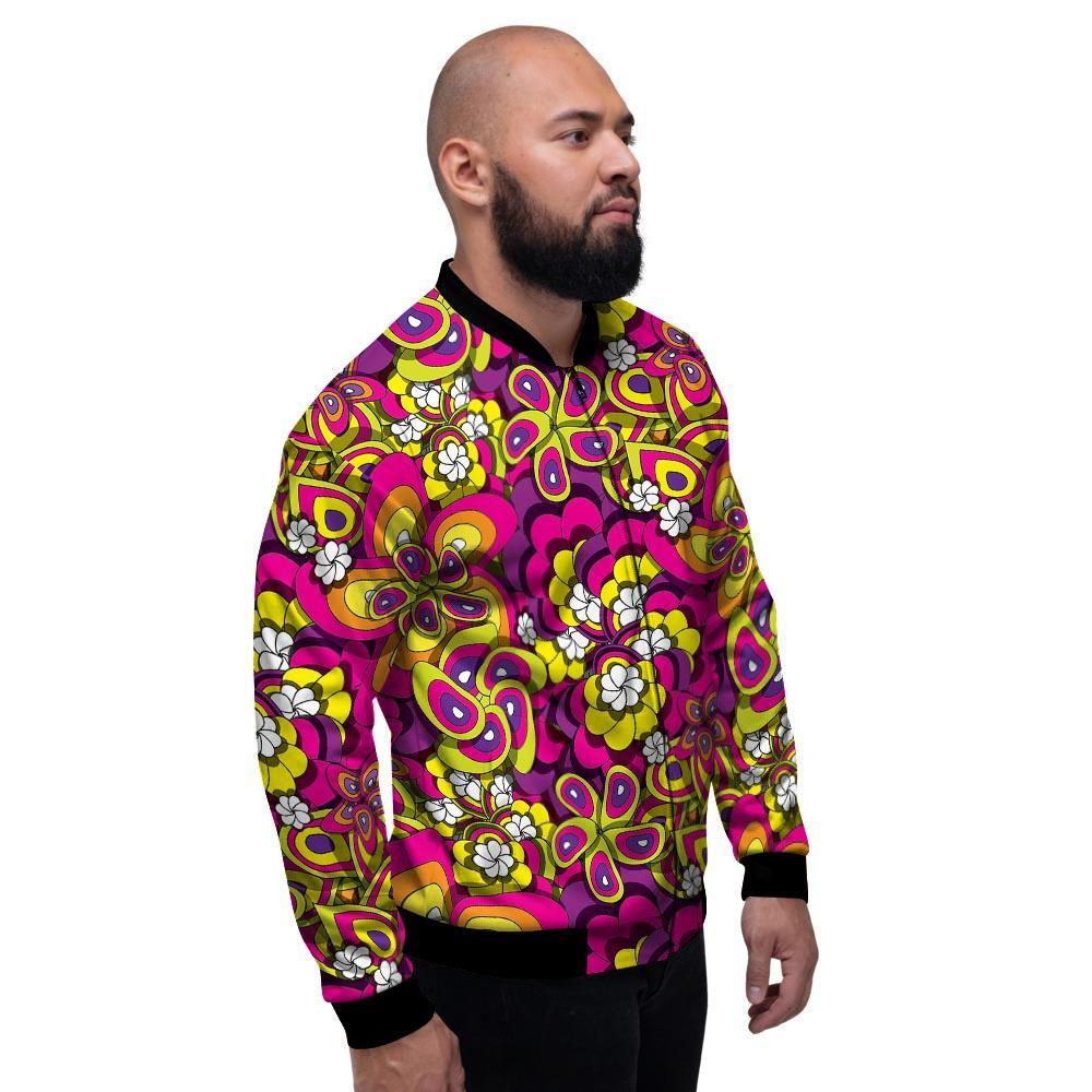 Floral Trippy Men's Bomber Jacket-grizzshop