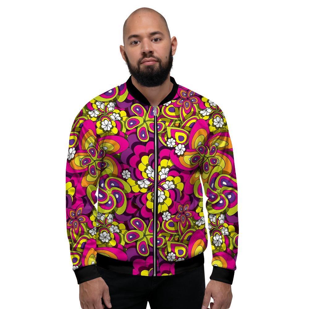 Floral Trippy Men's Bomber Jacket-grizzshop