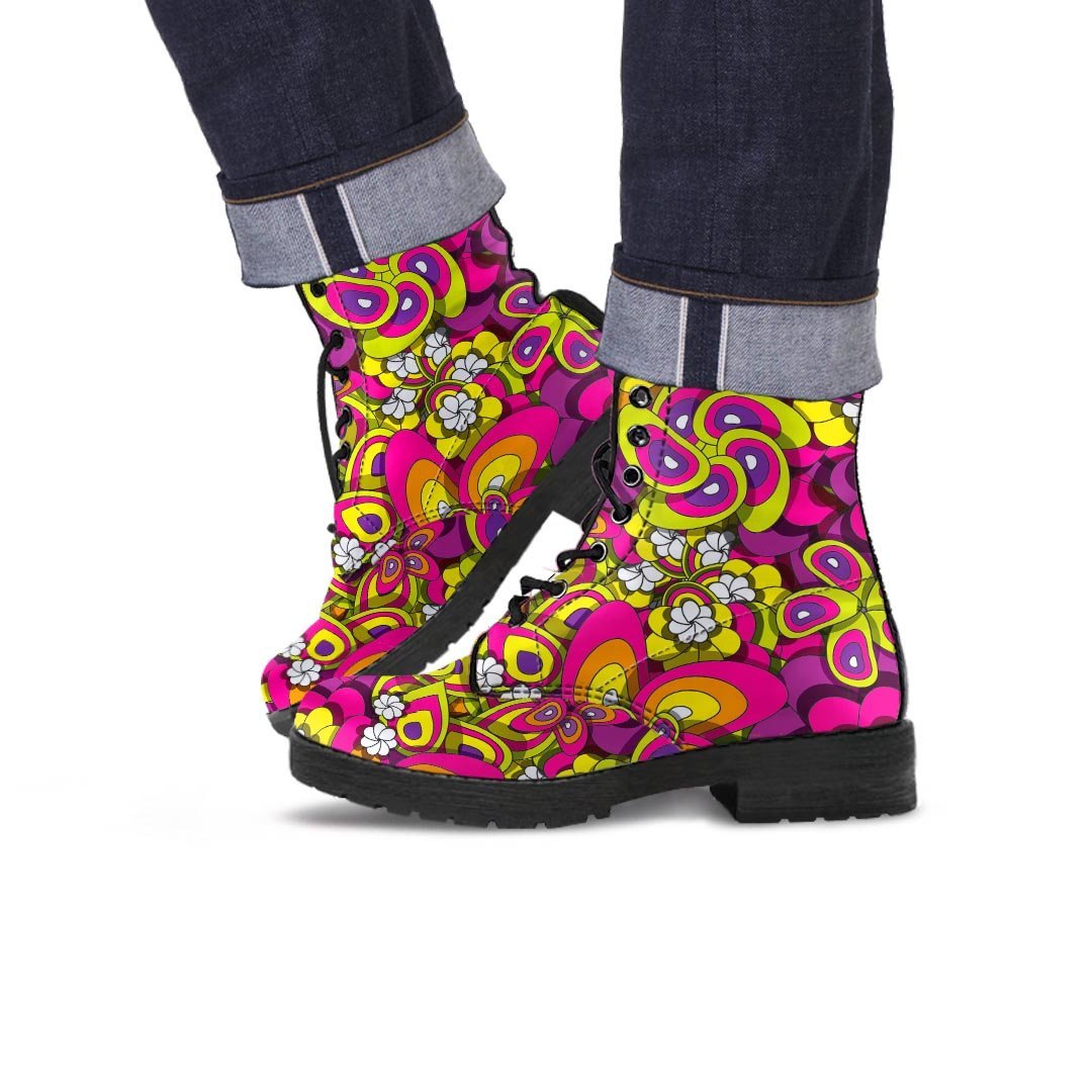 Floral Trippy Men's Boots-grizzshop