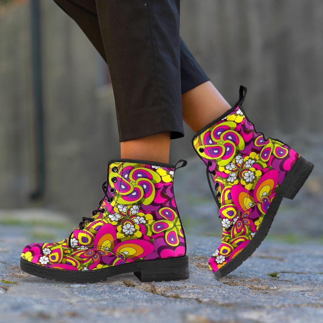 Floral Trippy Men's Boots-grizzshop