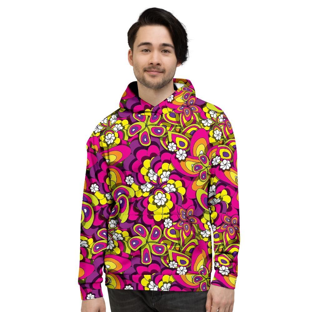 Floral Trippy Men's Hoodie-grizzshop