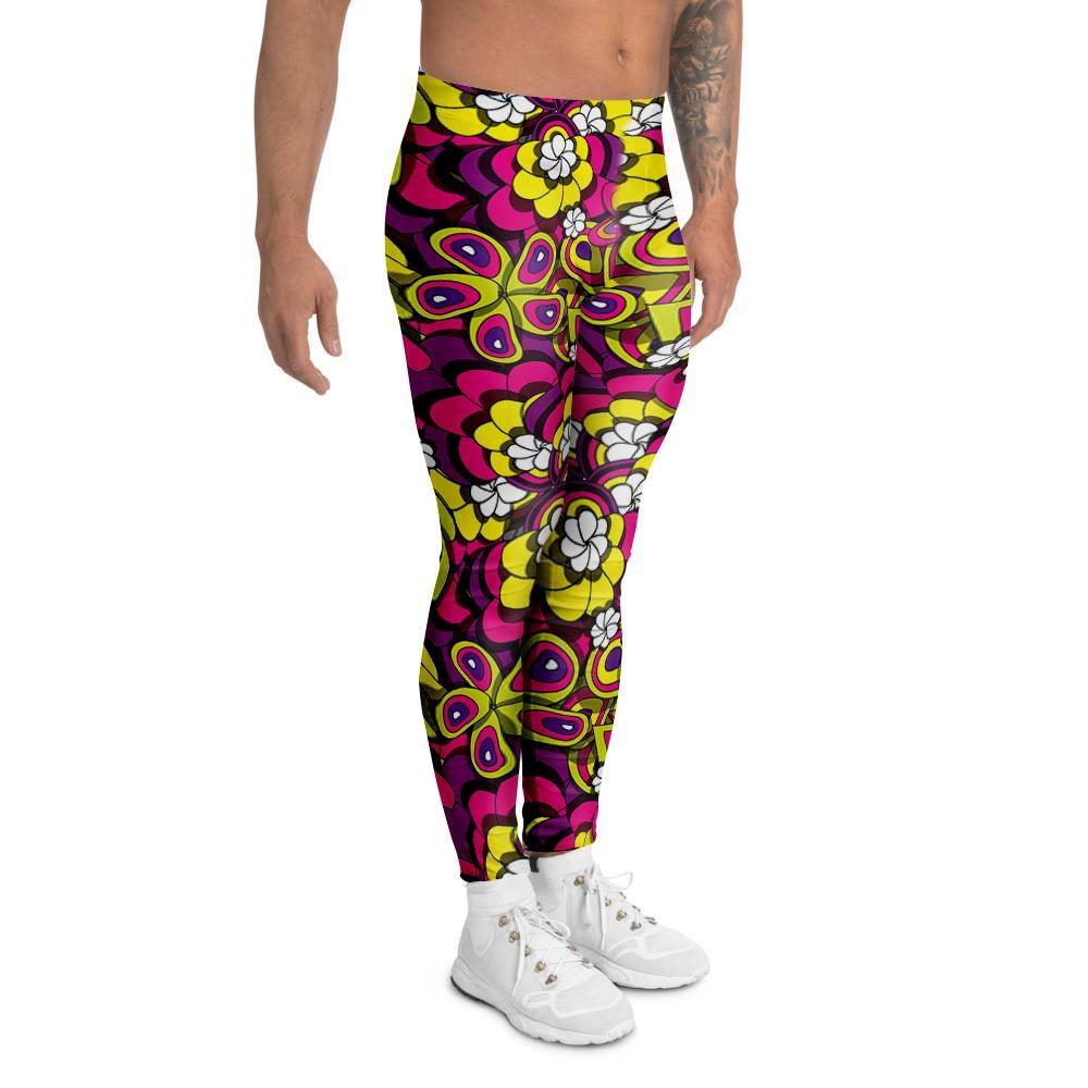 Floral Trippy Men's Leggings-grizzshop