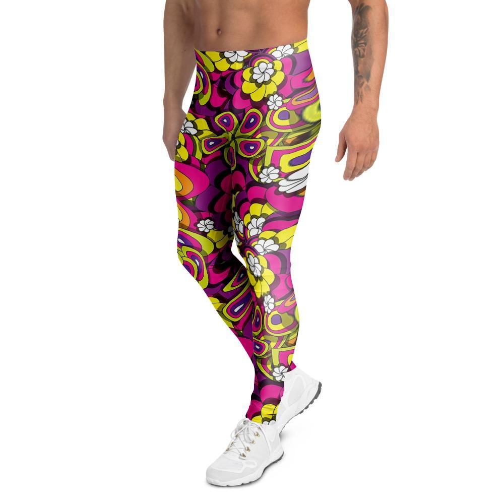 Floral Trippy Men's Leggings-grizzshop