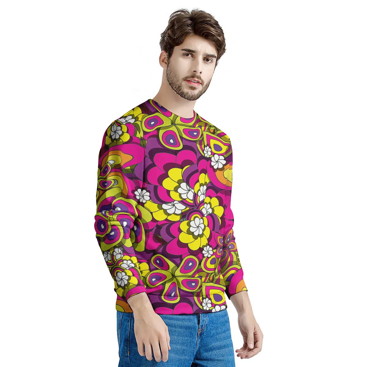 Floral Trippy Men's Sweatshirt-grizzshop