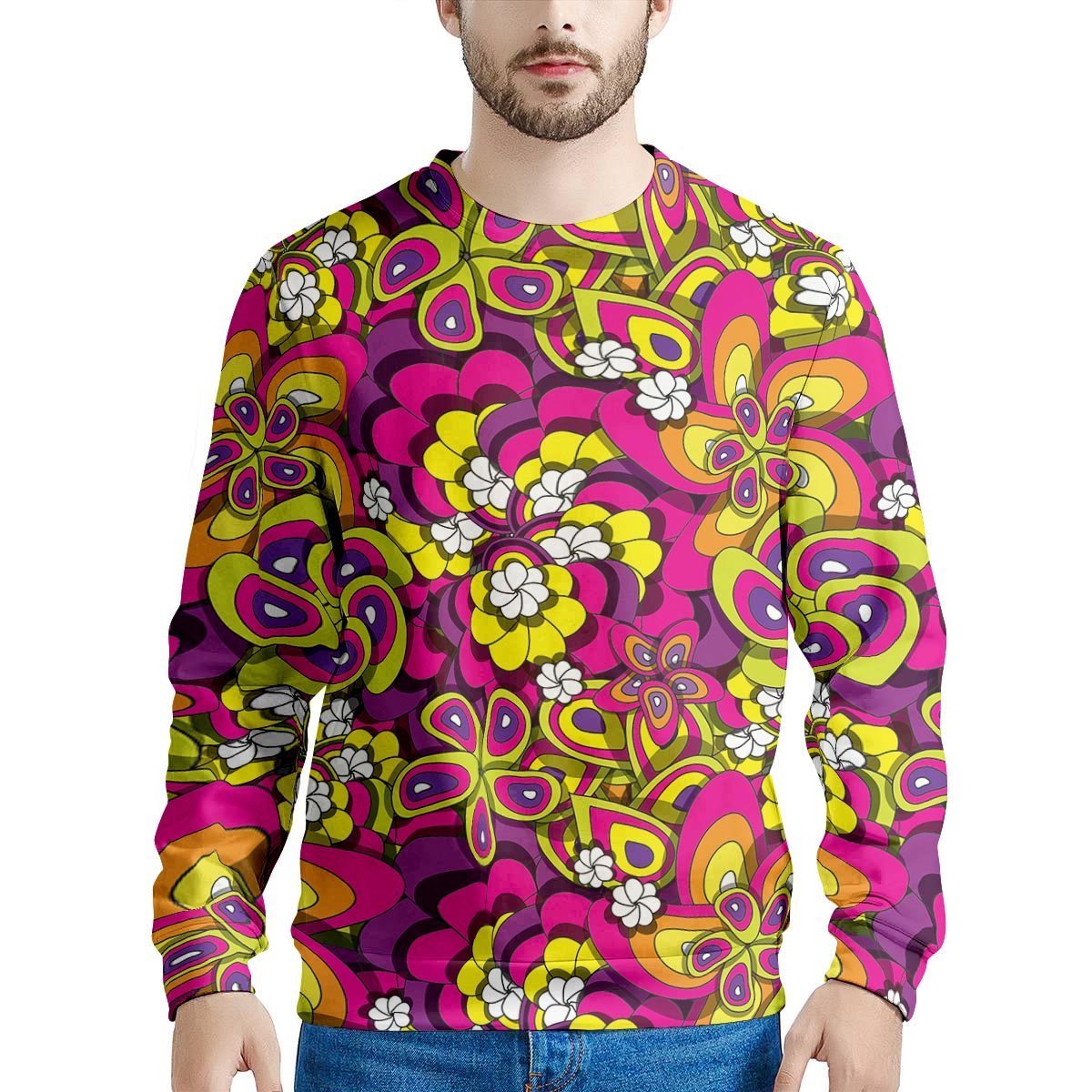 Floral Trippy Men's Sweatshirt-grizzshop