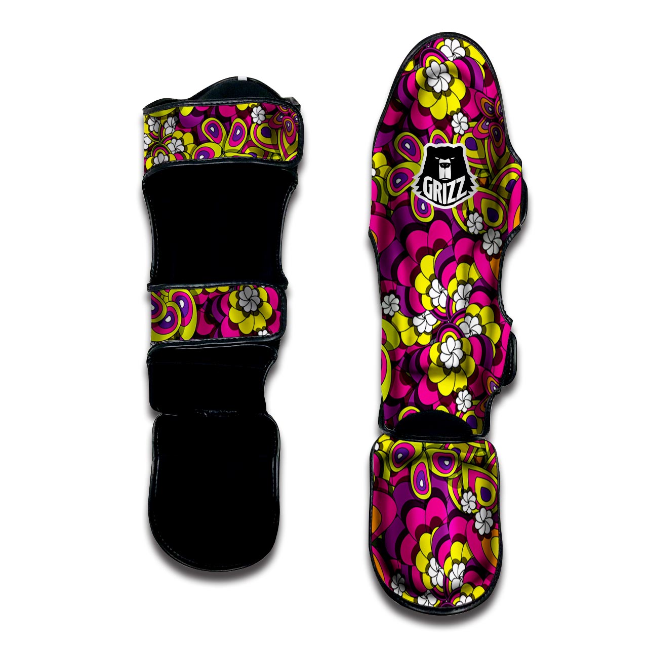 Floral Trippy Muay Thai Shin Guard-grizzshop