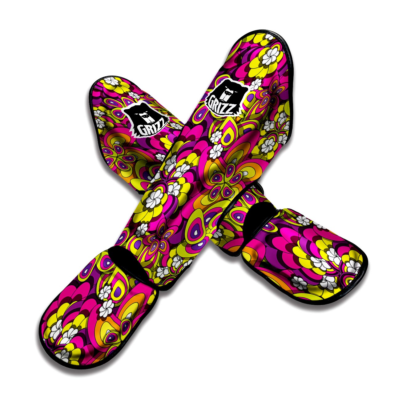 Floral Trippy Muay Thai Shin Guard-grizzshop