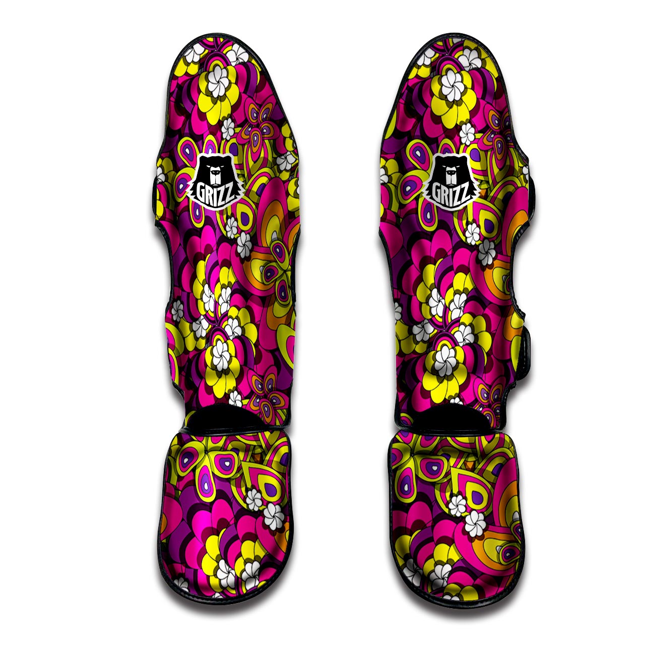 Floral Trippy Muay Thai Shin Guard-grizzshop