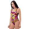 Floral Trippy One Piece Swimsuite-grizzshop