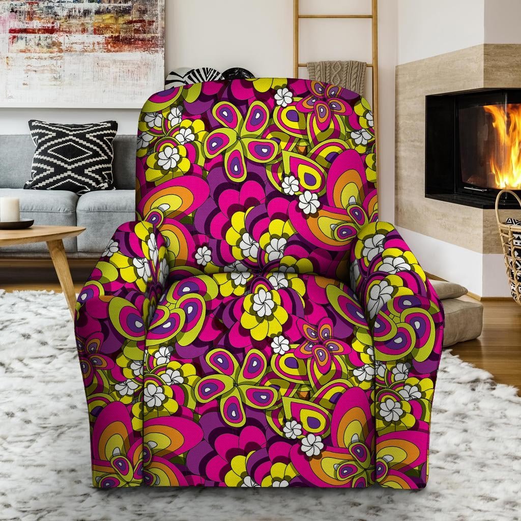 Floral Trippy Recliner Cover-grizzshop