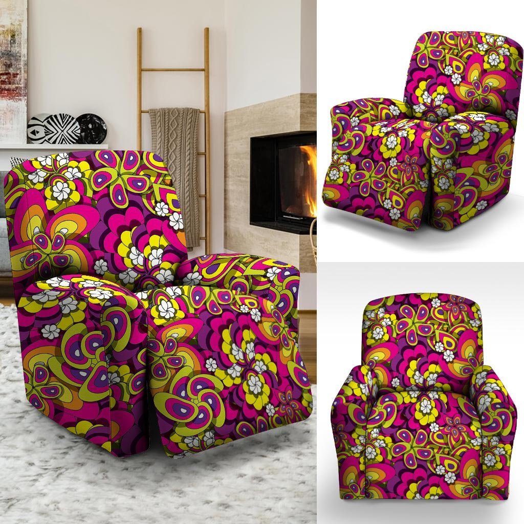 Floral Trippy Recliner Cover-grizzshop