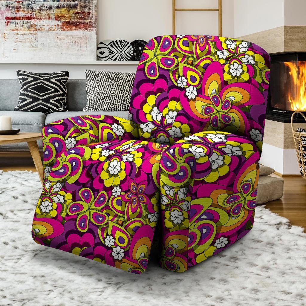 Floral Trippy Recliner Cover-grizzshop