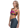 Floral Trippy Sports Bra-grizzshop