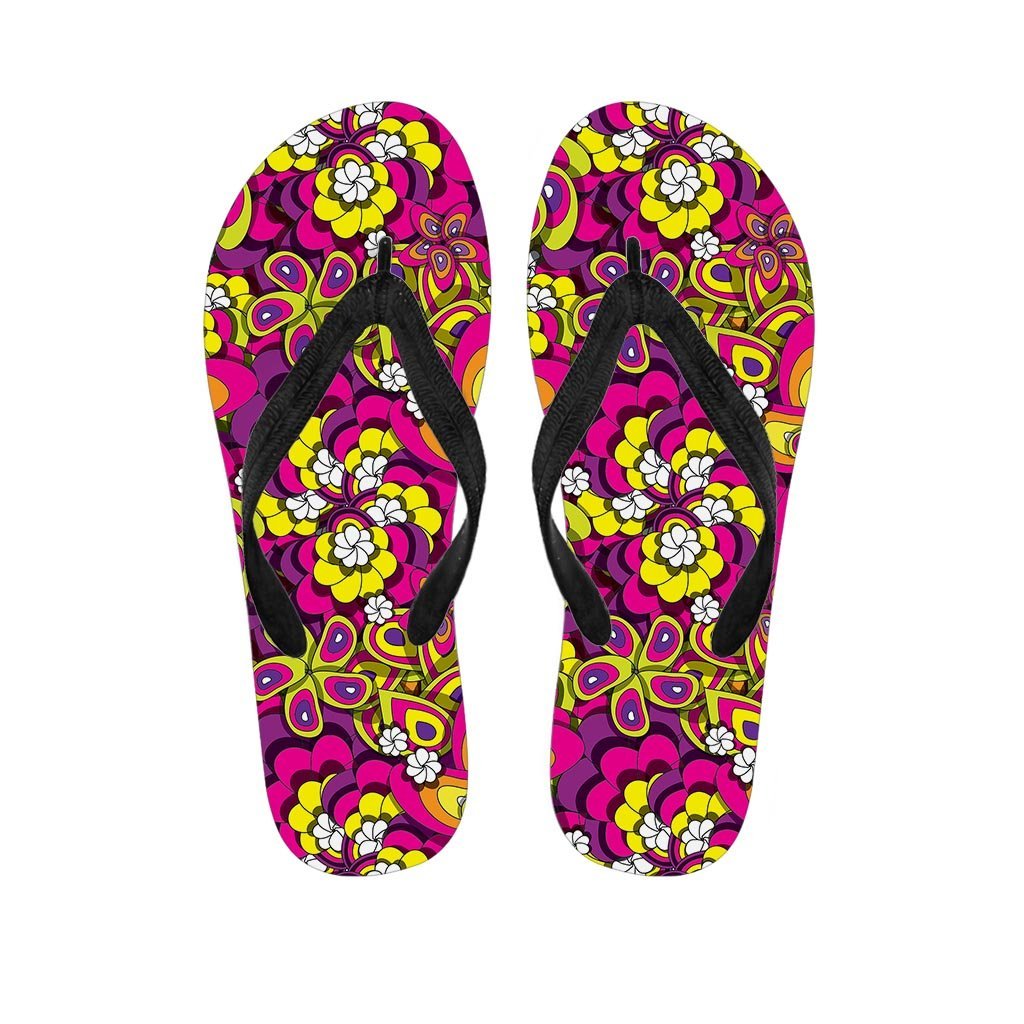 Floral Trippy Women's Flip Flops-grizzshop