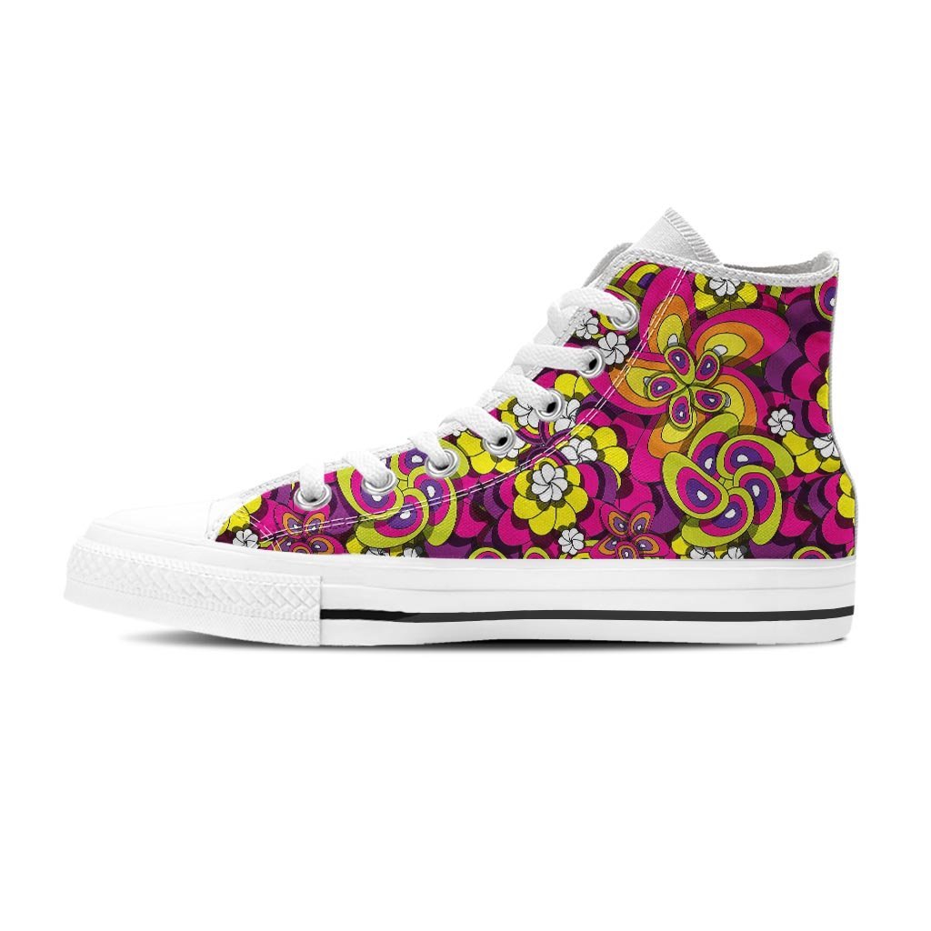 Floral Trippy Women's High Top Shoes-grizzshop