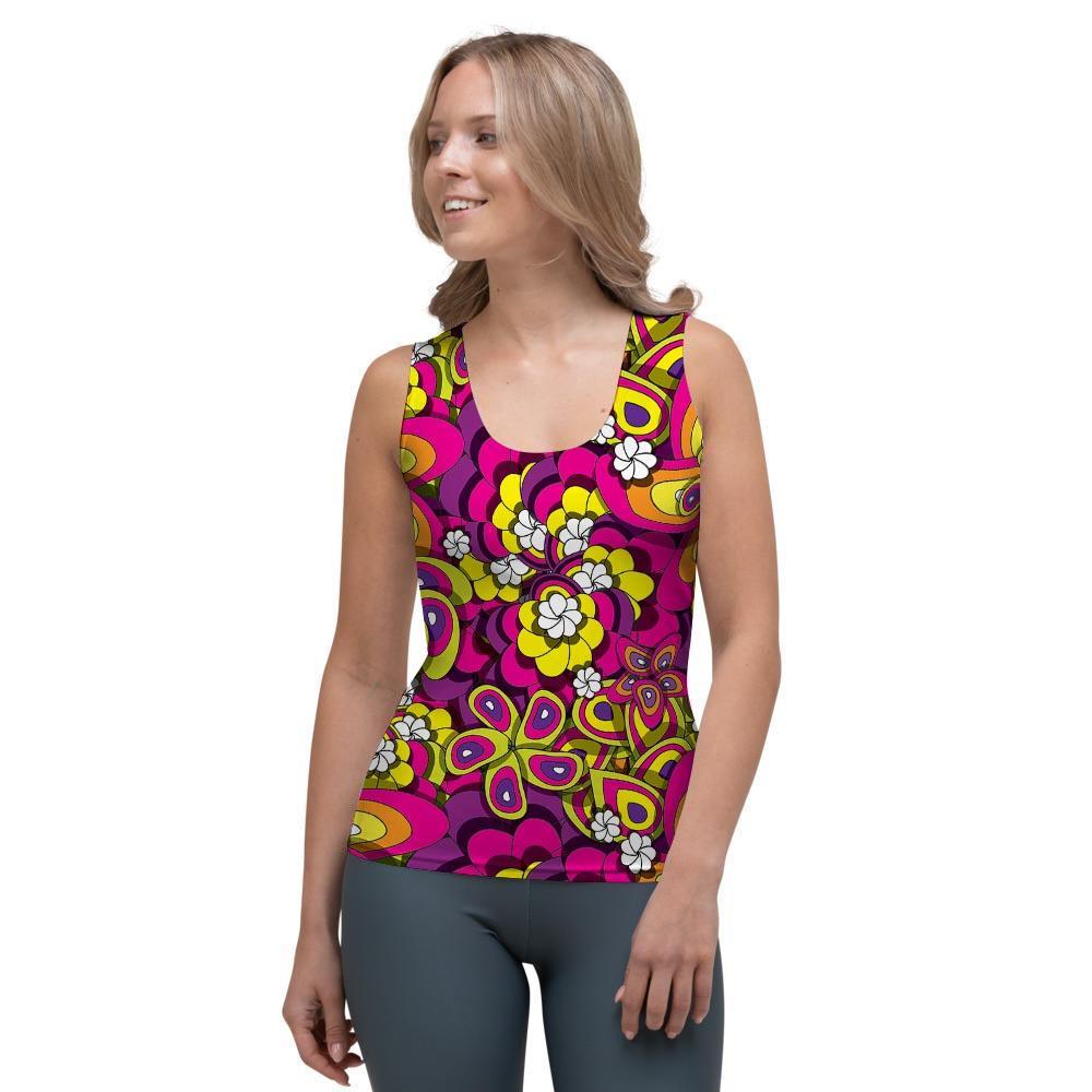 Floral Trippy Women's Tank Top-grizzshop
