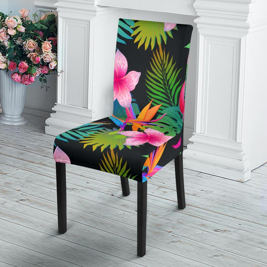 Floral Tropical Hawaiian Flower Hibiscus Palm Leaves Pattern Print Chair Cover-grizzshop