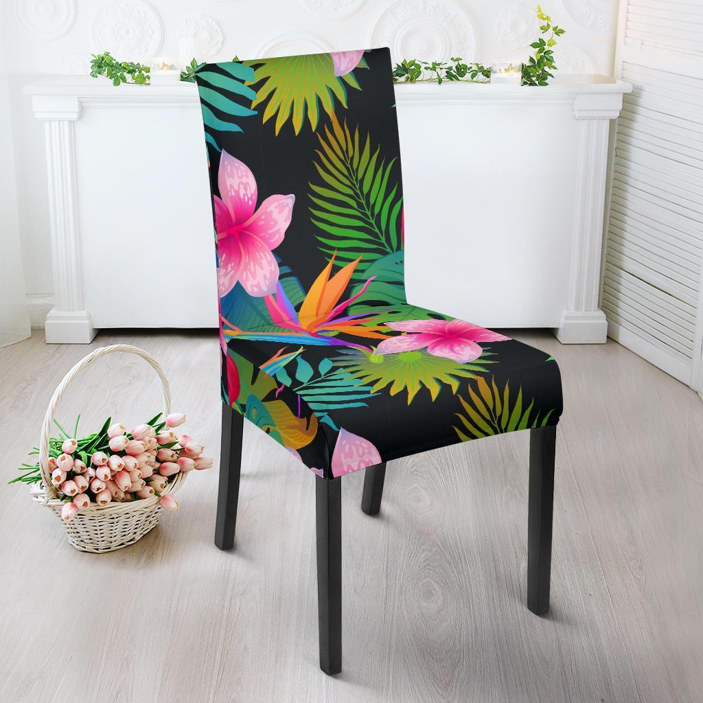 Floral Tropical Hawaiian Flower Hibiscus Palm Leaves Pattern Print Chair Cover-grizzshop