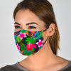 Floral Tropical Hawaiian Flower Hibiscus Palm Leaves Pattern Print Face Mask-grizzshop
