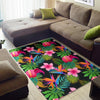 Floral Tropical Hawaiian Flower Hibiscus Palm Leaves Pattern Print Floor Mat-grizzshop