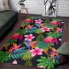 Floral Tropical Hawaiian Flower Hibiscus Palm Leaves Pattern Print Floor Mat-grizzshop