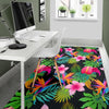 Floral Tropical Hawaiian Flower Hibiscus Palm Leaves Pattern Print Floor Mat-grizzshop