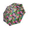 Floral Tropical Hawaiian Flower Hibiscus Palm Leaves Pattern Print Foldable Umbrella-grizzshop