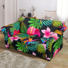 Floral Tropical Hawaiian Flower Hibiscus Palm Leaves Pattern Print Loveseat Cover-grizzshop